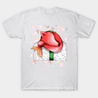 sushi lover cute pink fox nigiri T-Shirt